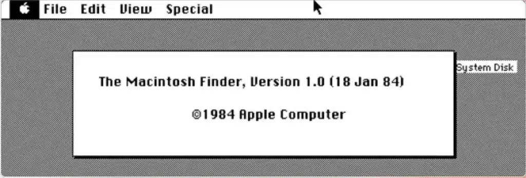 System 1 - Sistema Operativo Apple Macintosh Años 1984
