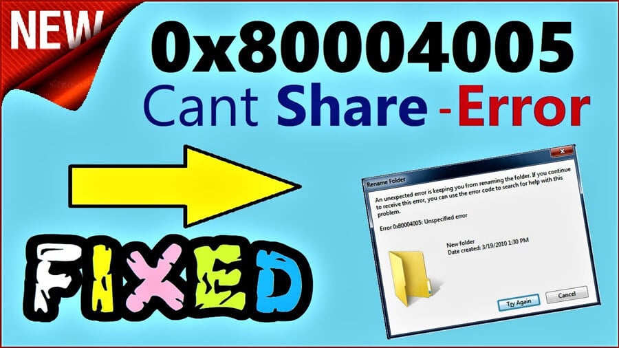 Reparar Error 0x80004005