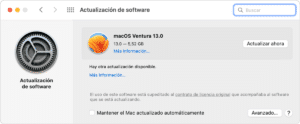 Actualización de MacOS