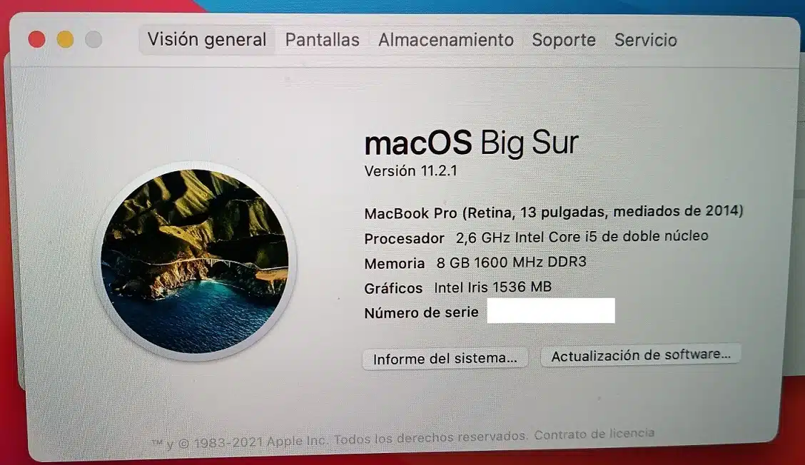 MacBook Pro A1502 Características