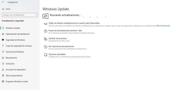 Actualización de controladores en Windows 10 - Windows Update