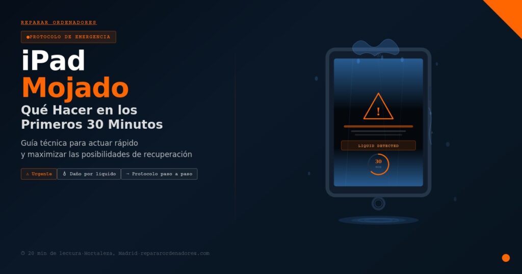 iPad Mojado: Qué Hacer en los Primeros 30 Minutos para Salvarlo