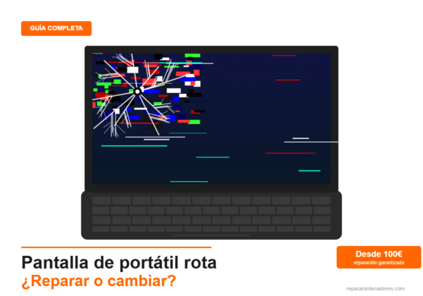 Pantalla de portátil rota con grietas - ¿reparar o cambiar?