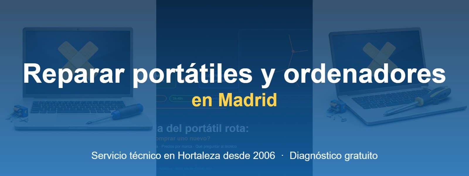 Reparar portatiles y ordenadores en Madrid - servicio tecnico en Hortaleza