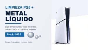Servicio de limpieza con cambio de metal líquido PS5 en Madrid por 150 euros