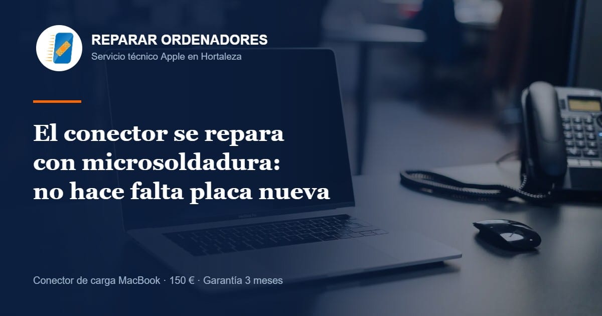 Reparación del conector de carga de MacBook con microsoldadura
