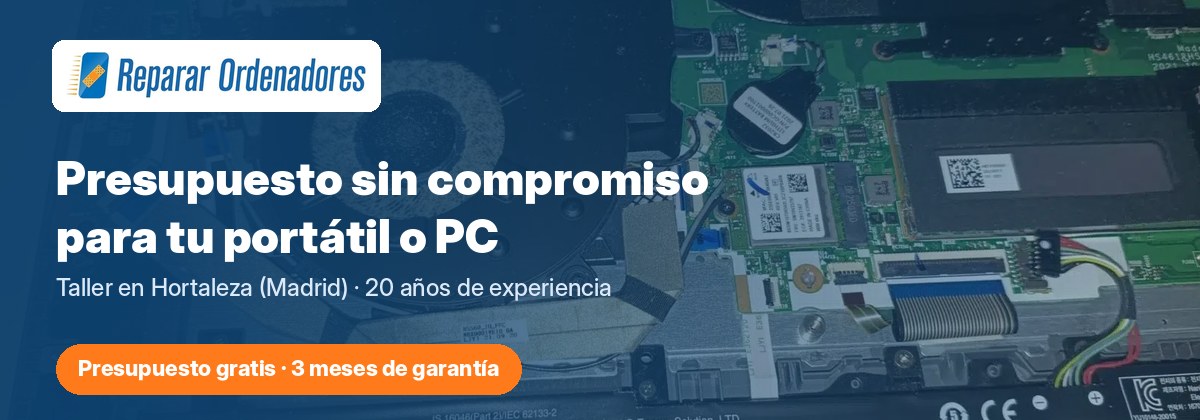 Los mejores portátiles para teletrabajo y estudio en 2026 (y cuándo compensa reparar el que ya tienes) 8 Reparar Ordenadores: presupuesto sin compromiso para tu portátil o PC en Hortaleza, Madrid