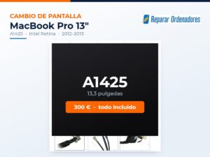Cambio de pantalla MacBook Pro 13 A1425