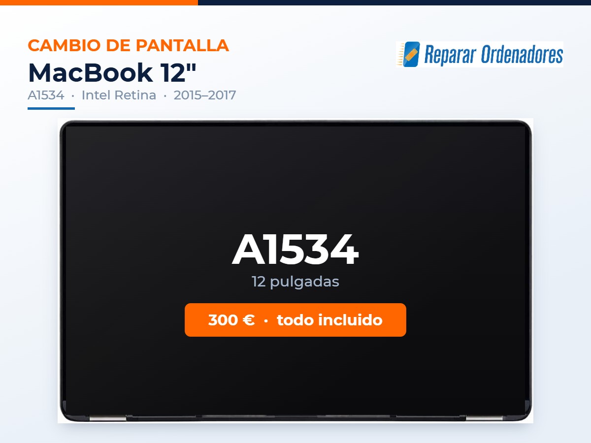 Cambiar Pantalla MacBook A1534 1 Cambio de pantalla MacBook 12 A1534