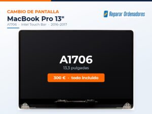 Cambio de pantalla MacBook Pro 13 A1706