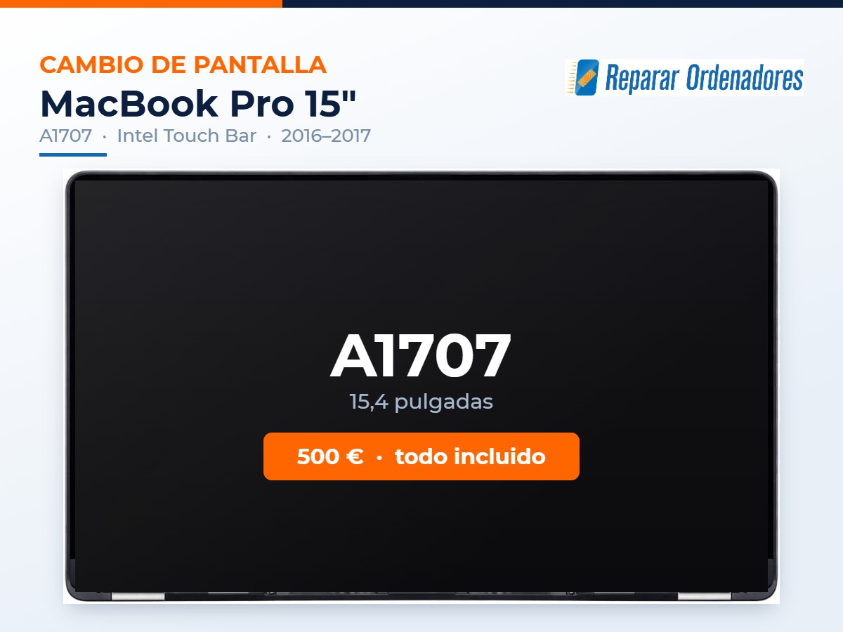 Cambiar Pantalla MacBook A1707 1 Cambio de pantalla MacBook Pro 15 A1707