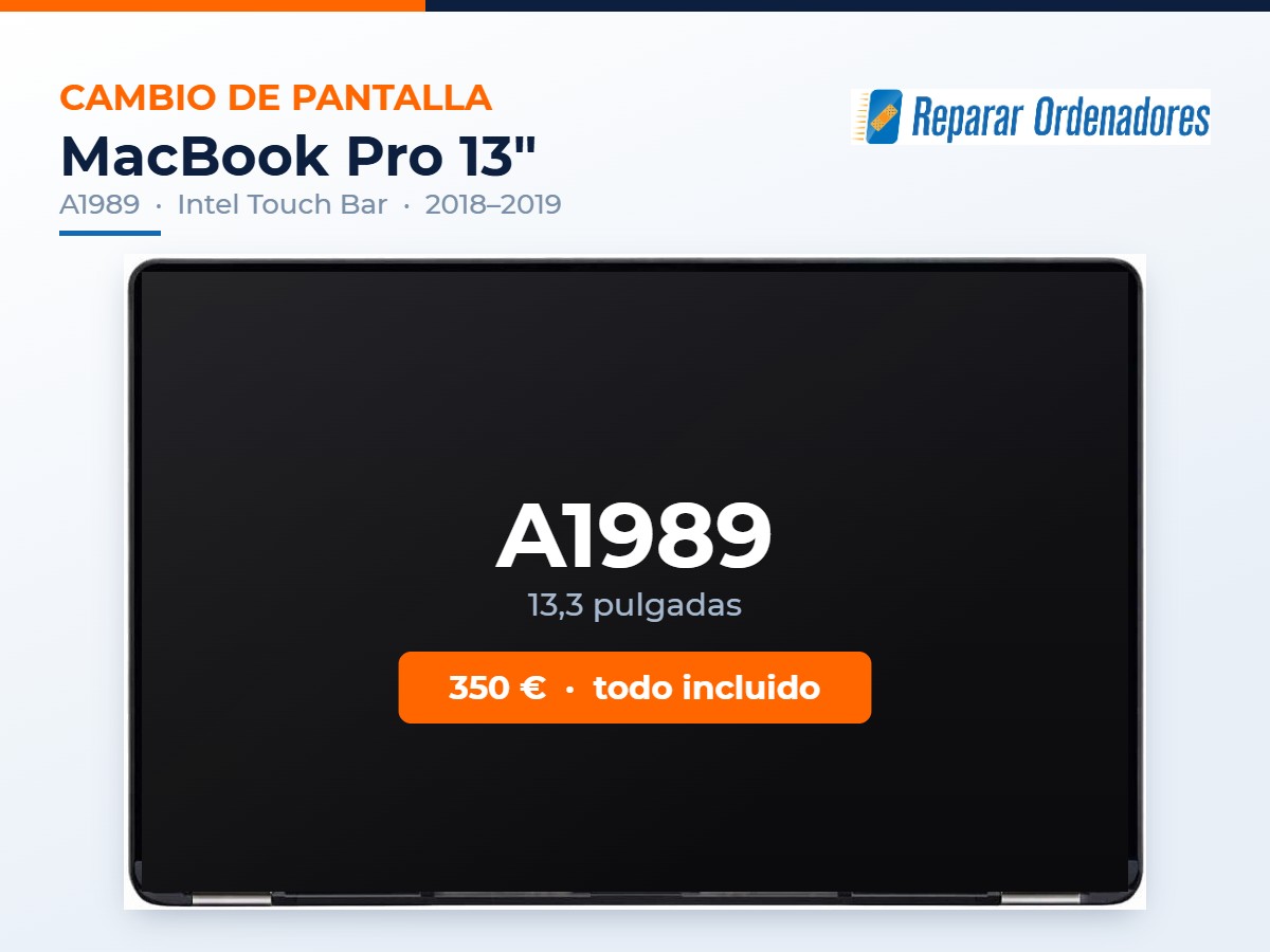 Cambiar Pantalla MacBook A1989 1 Cambio de pantalla MacBook Pro 13 A1989