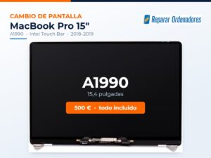 Cambio de pantalla MacBook Pro 15 A1990