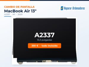 Reparar Ordenadores 8 Cambio de pantalla MacBook Air 13 A2337