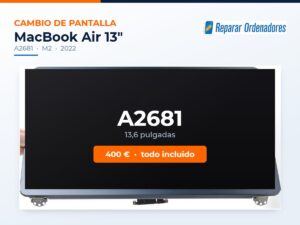 Cambio de pantalla MacBook Air 13 A2681