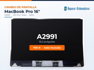 Cambio de pantalla MacBook Pro 16 A2991