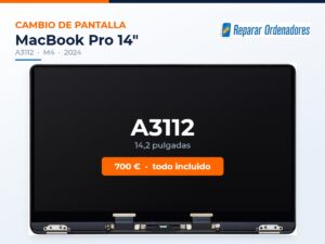 Cambio de pantalla MacBook Pro 14 A3112