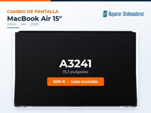 Cambio de pantalla MacBook Air 15 A3241