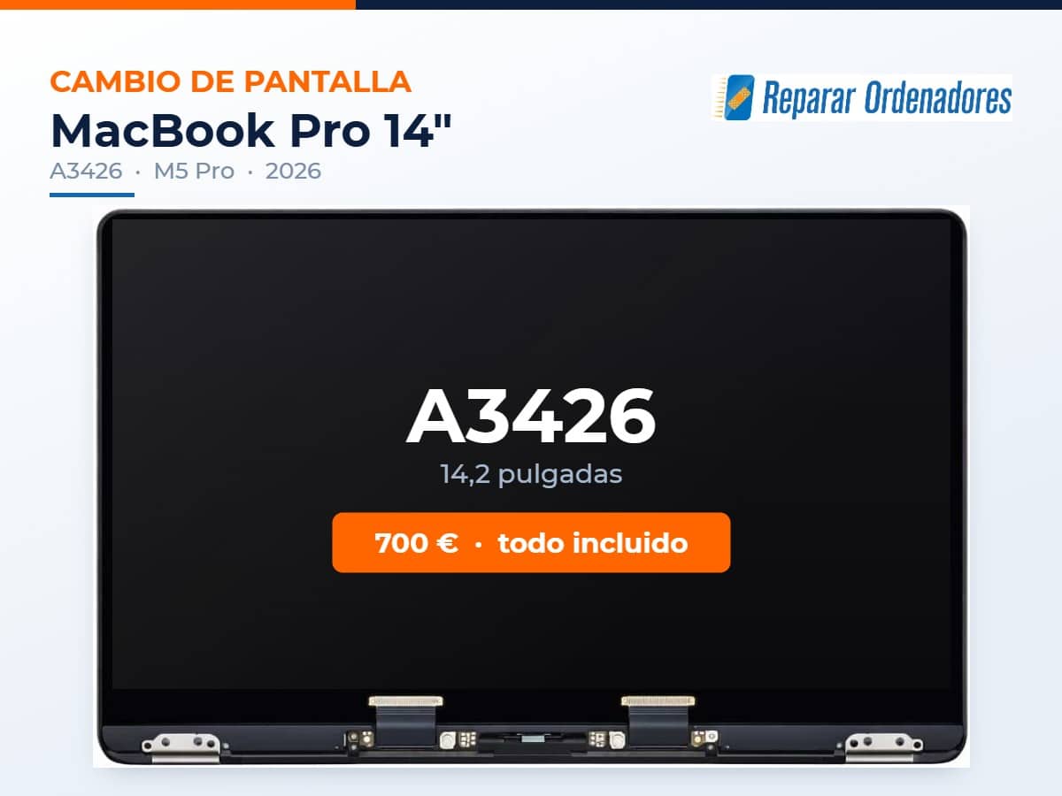 Cambiar Pantalla MacBook A3426 1 Cambio de pantalla MacBook Pro 14 A3426