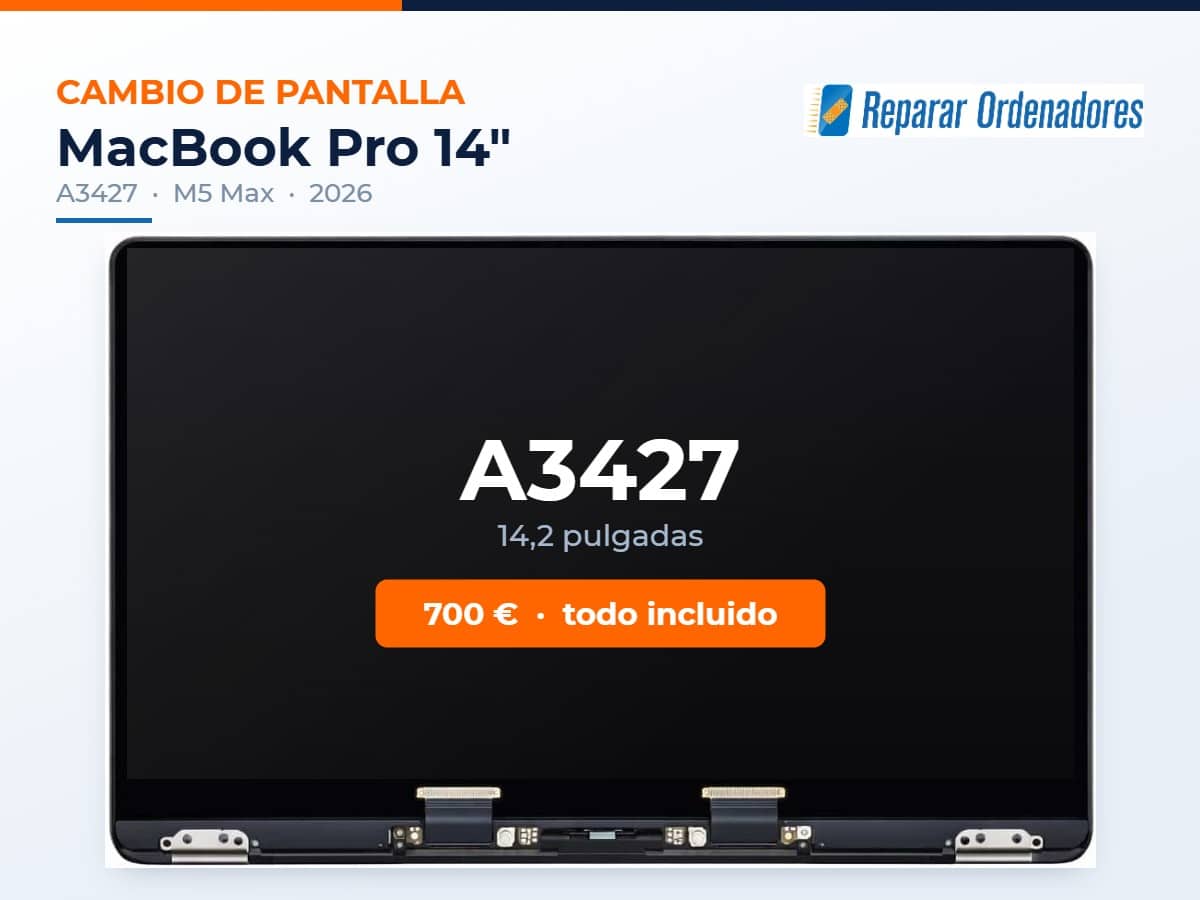 Cambiar Pantalla MacBook A3427 1 Cambio de pantalla MacBook Pro 14 A3427