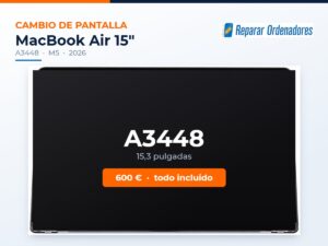 Cambio de pantalla MacBook Air 15 A3448