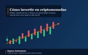 Gráfico de velas japonesas con tendencia alcista ilustrando la inversión en criptomonedas