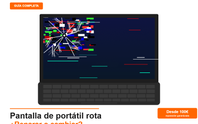 Pantalla de portátil rota con grietas - ¿reparar o cambiar?