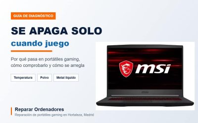 Portátil gaming que se apaga solo al jugar por exceso de temperatura
