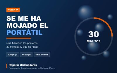 Portátil mojado: qué hacer en los primeros 30 minutos para salvarlo